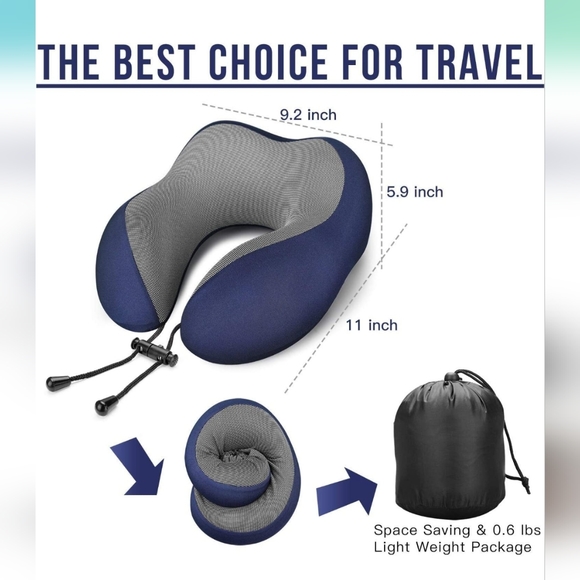💜 Memory Foam Travel Pillow - Picture 5 of 11